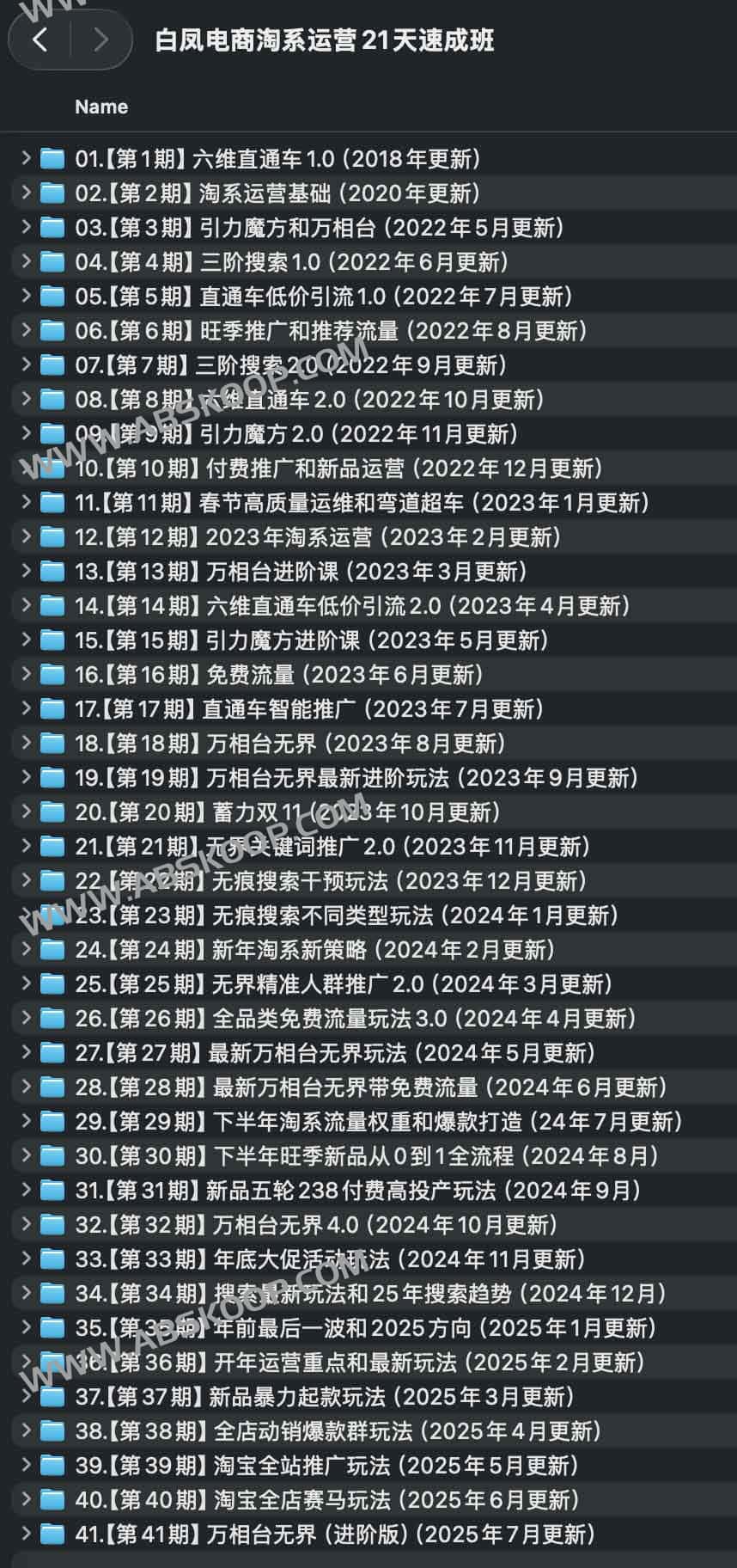 白凤电商淘系运营21天速成班