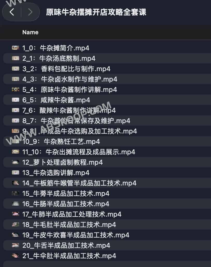 原味牛杂摆摊开店攻略全套课