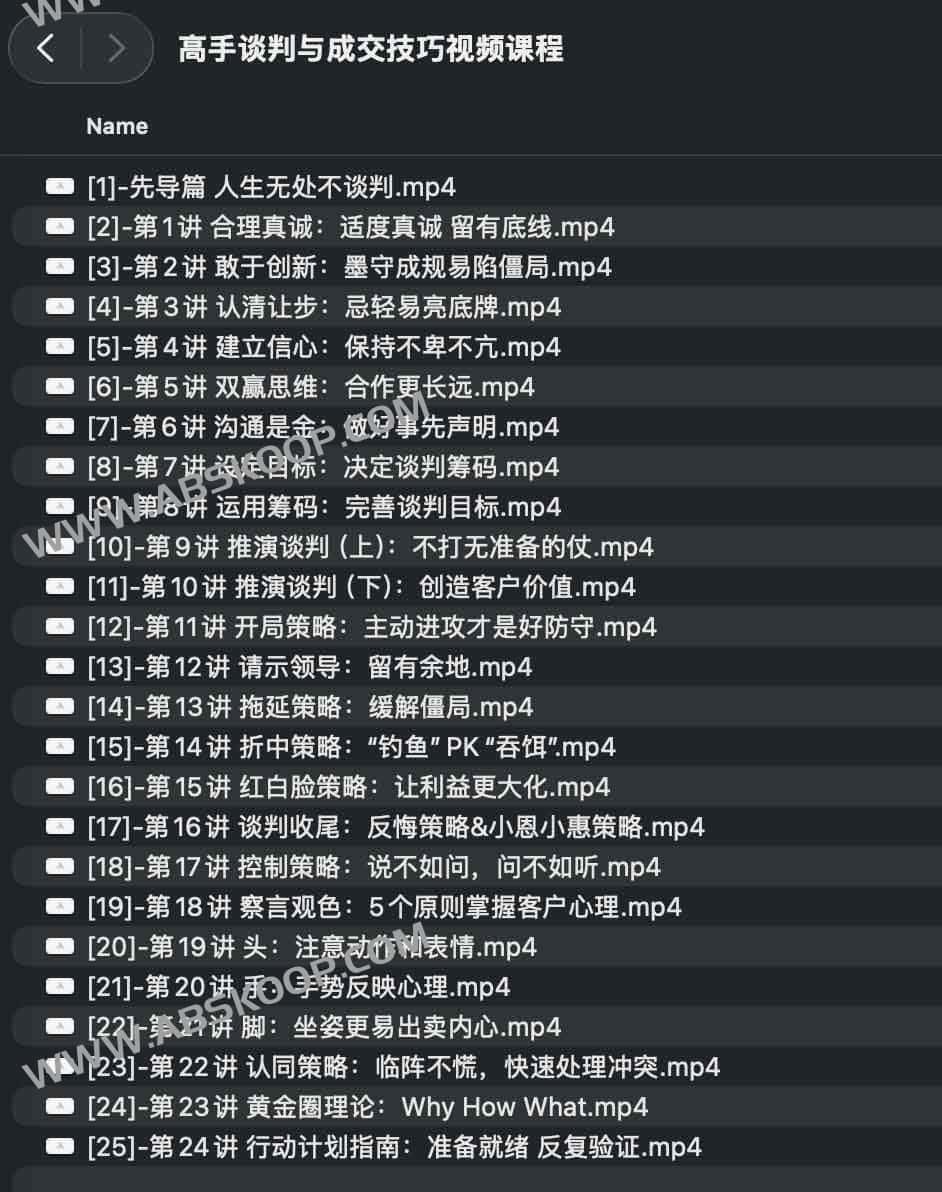 高手谈判与成交技巧视频课程
