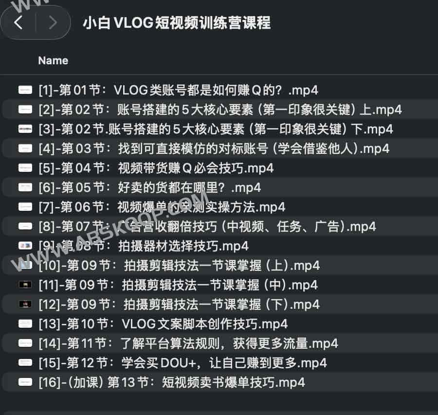 小白VLOG短视频训练营课程