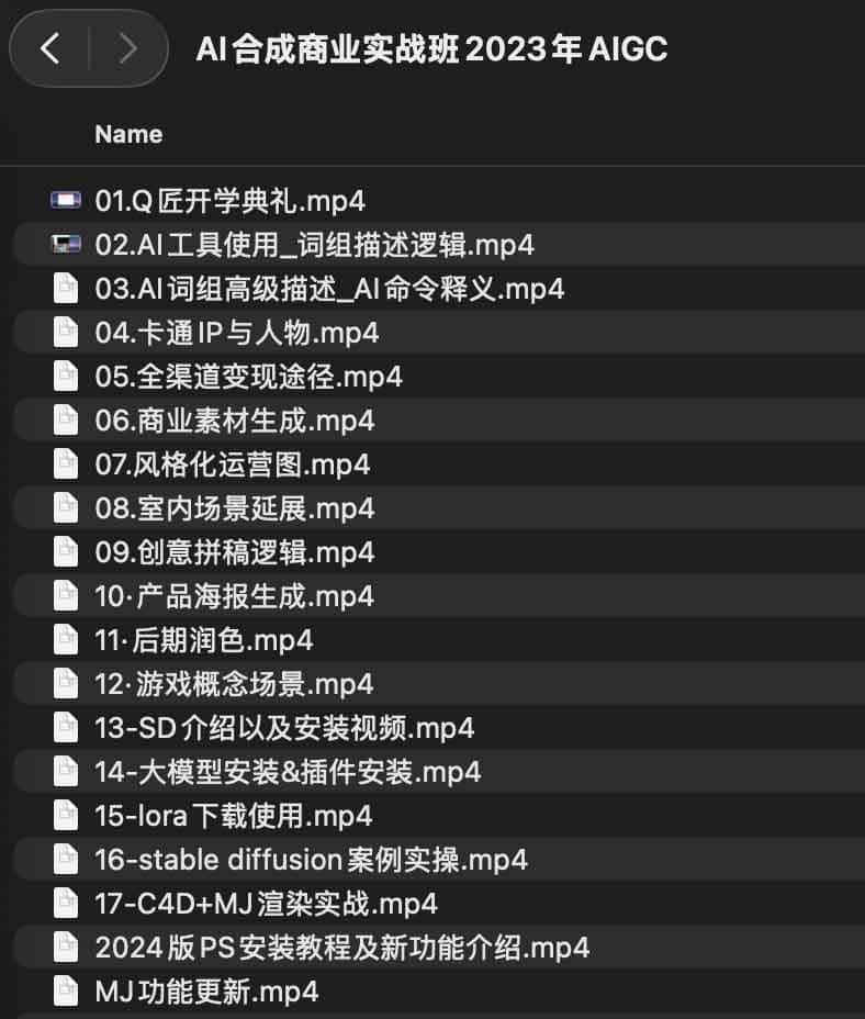 AI合成商业实战班AIGC
