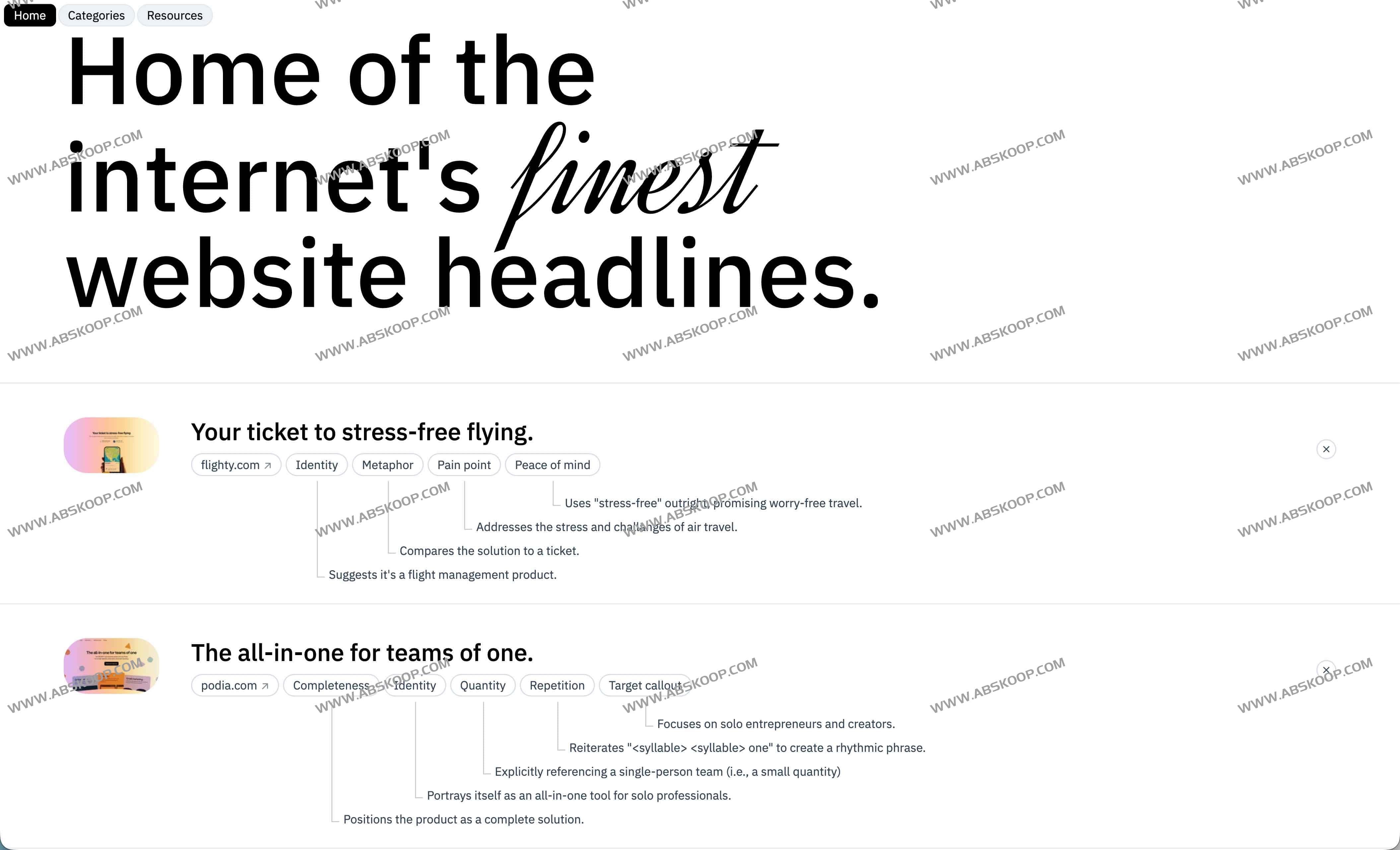 WebsiteHeadlines:网站标题灵感库 提升SaaS、B2B与DTC文案转化的实用工具