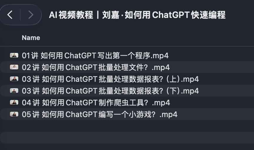 AI视频教程丨刘嘉·如何用ChatGPT快速编程