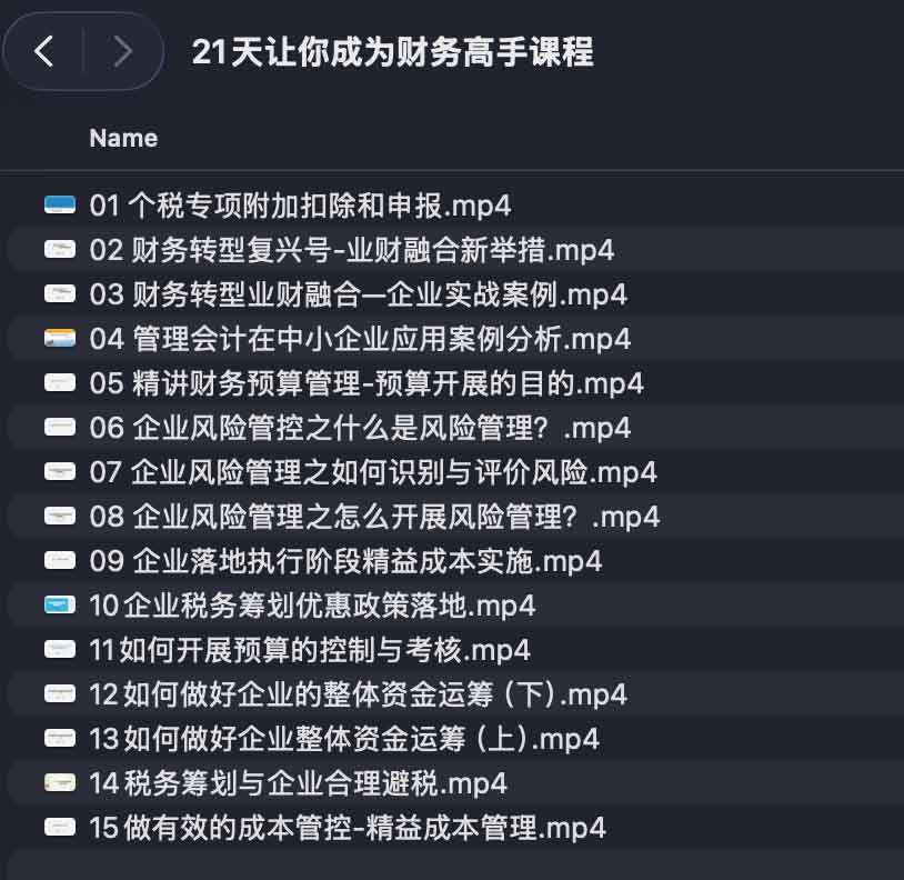 21天让你成为财务高手课程